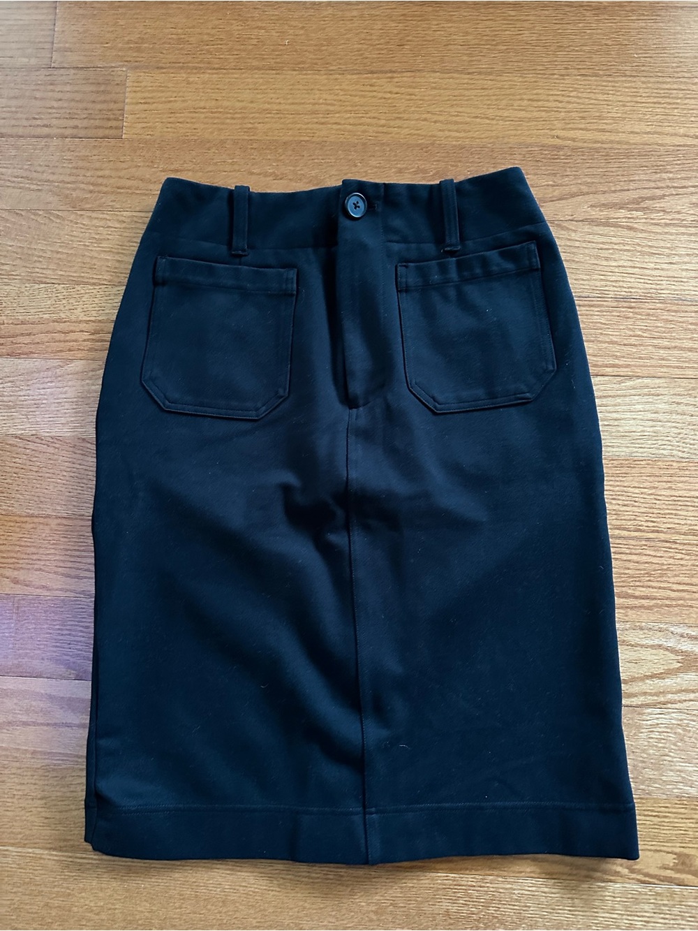 Anthropologie Maeve knee length black stretchable skirt- S